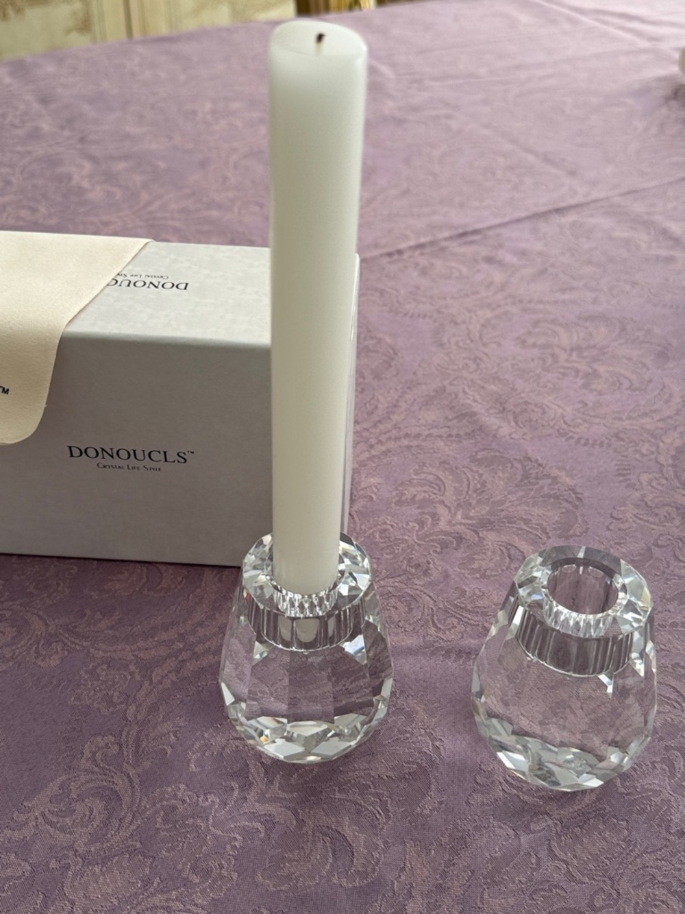 crystal candle holders